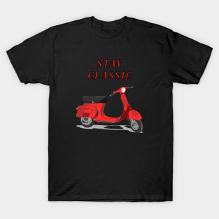 Stay Classic - Red Vespa Artwork T-Shirt